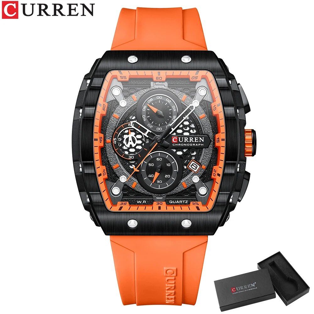 Karen Top Brand Men's Watch, Luxury Square Quartz Movement, Waterproof, Luminous Chronograph with Date Display; Ships from: Parallel Import
