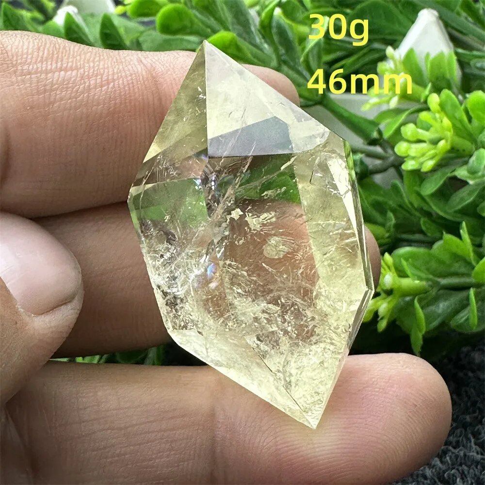 1個 天然シトリンオーラ六角両先端クリスタルワンド スピリチュアル瞑想ヒーリングストーン ホームデコレーション ガーデンフェスティバルアクセサリー カラー: 並行輸入品