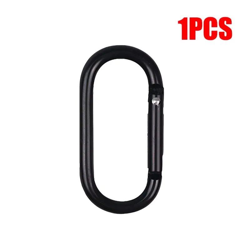 1/5 Black Oval Carabiner Hanging Buckle, Small Carabiner for Water Bottles, Harness Accessories, Parallel Import