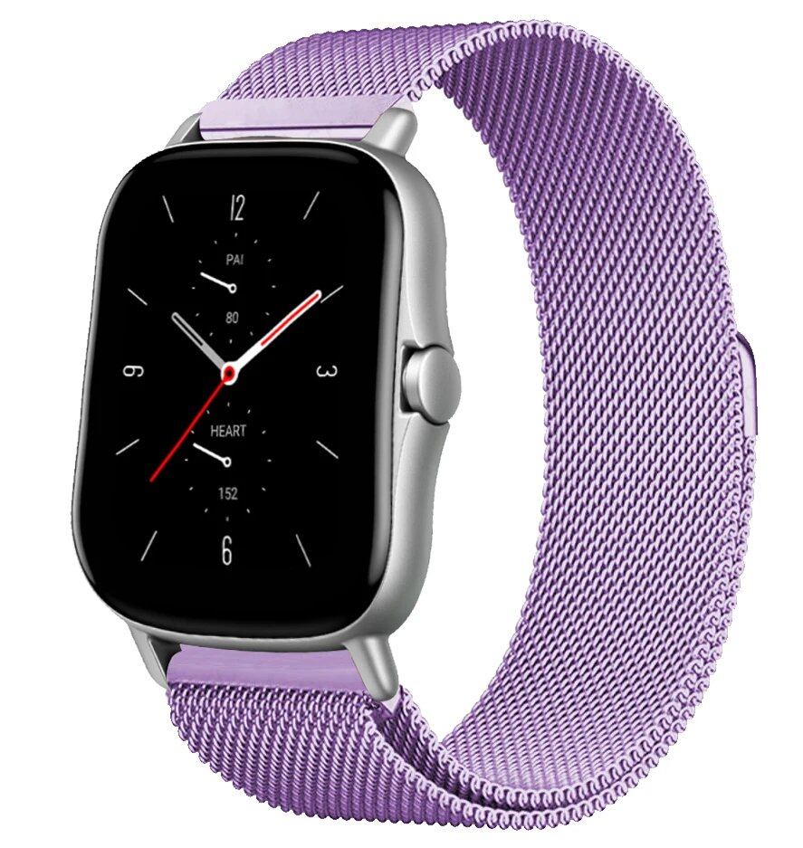 Magnetic Loop Mesh Smartwatch Band for Amazfit GTS/GTR/Bip 5 (Compatible with 20mm/22mm/47mm Watches) - Metal Mesh Strap, Band Color: mm; Ships from: Parallel Import