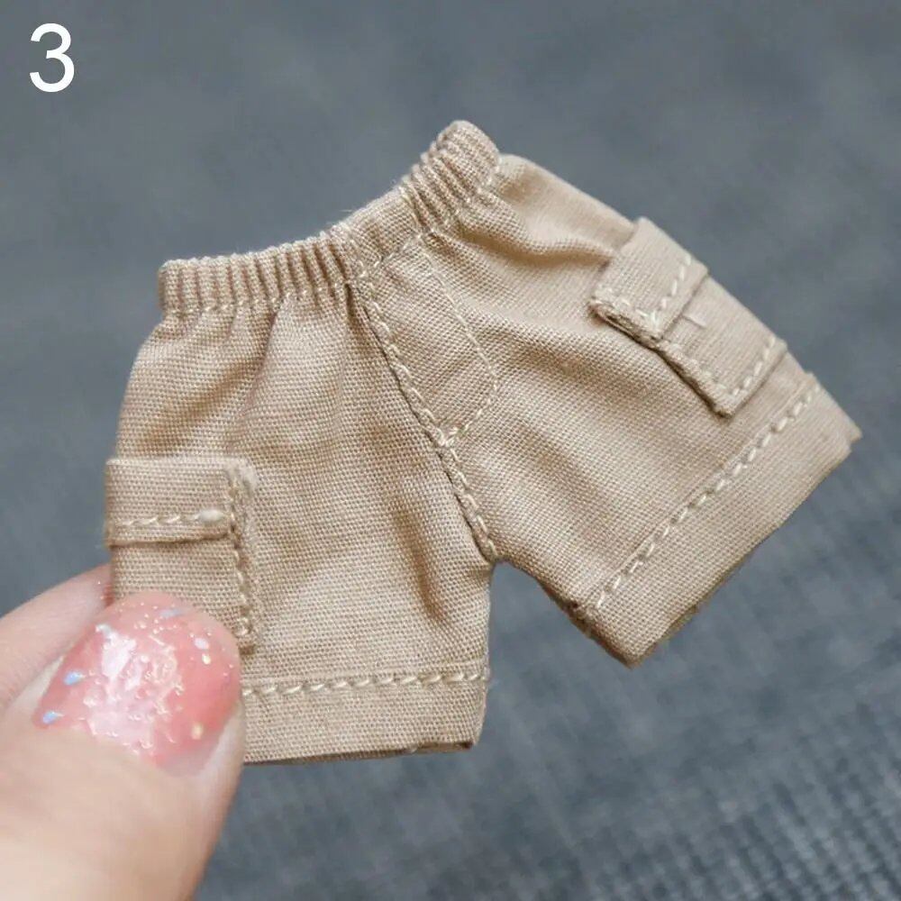Denim Shorts with Pockets for 1/11 OB11 Dolls, Casual Wear for 1/12 BJD Dolls, Children's Toy Doll Accessories, Parallel Import