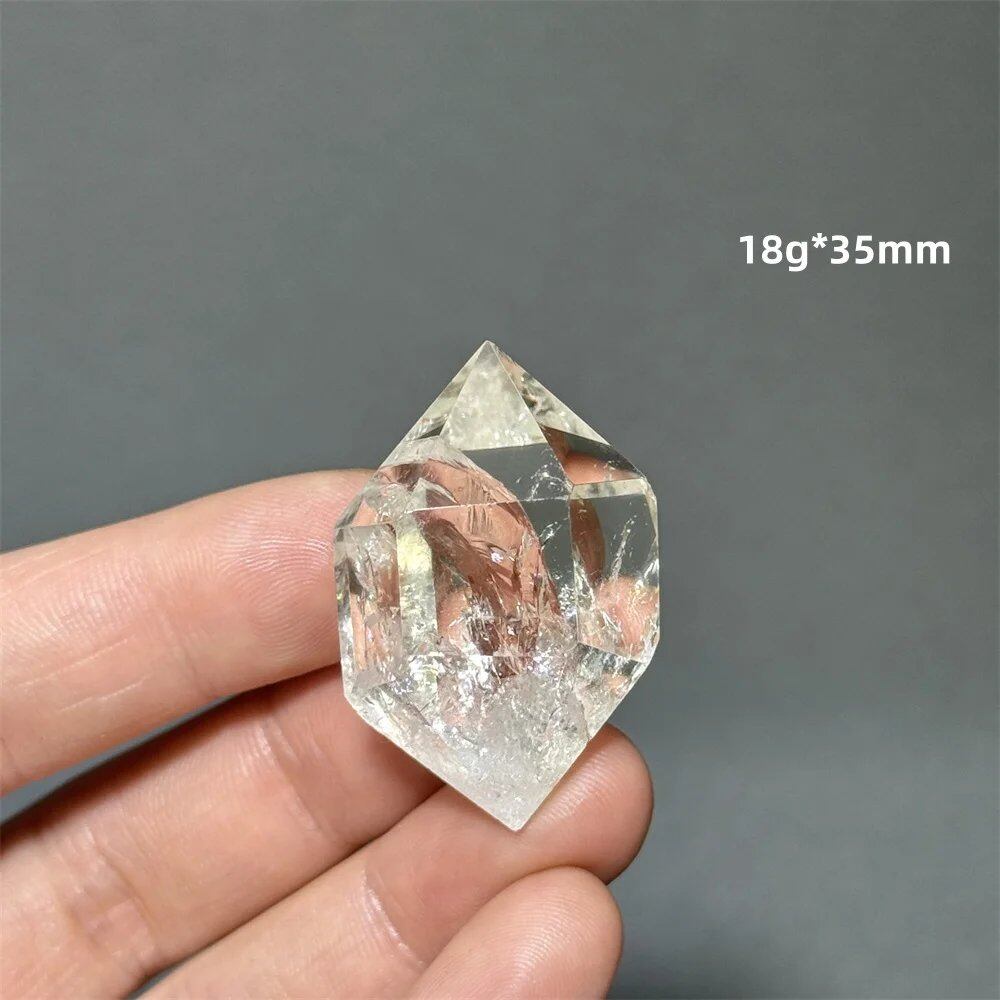 Natural Clear Citrine Double Tip Energy Bar, Reiki Healing Crystal Point, Garden Home Decor, Meditation, Spiritual Color, Parallel Import