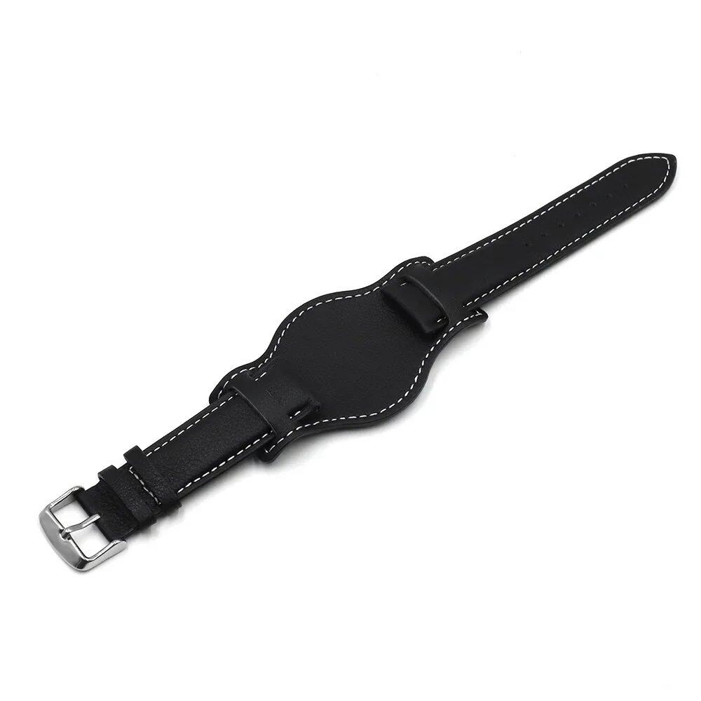 本革製ウォッチストラップ 18mm 20mm 22mm マットバンドストラップ付き レトロデザイン ブラック ブラウン コーヒー色 メンズ レディース ブレスレット リストバンド バンドカラー:mm 並行輸入品