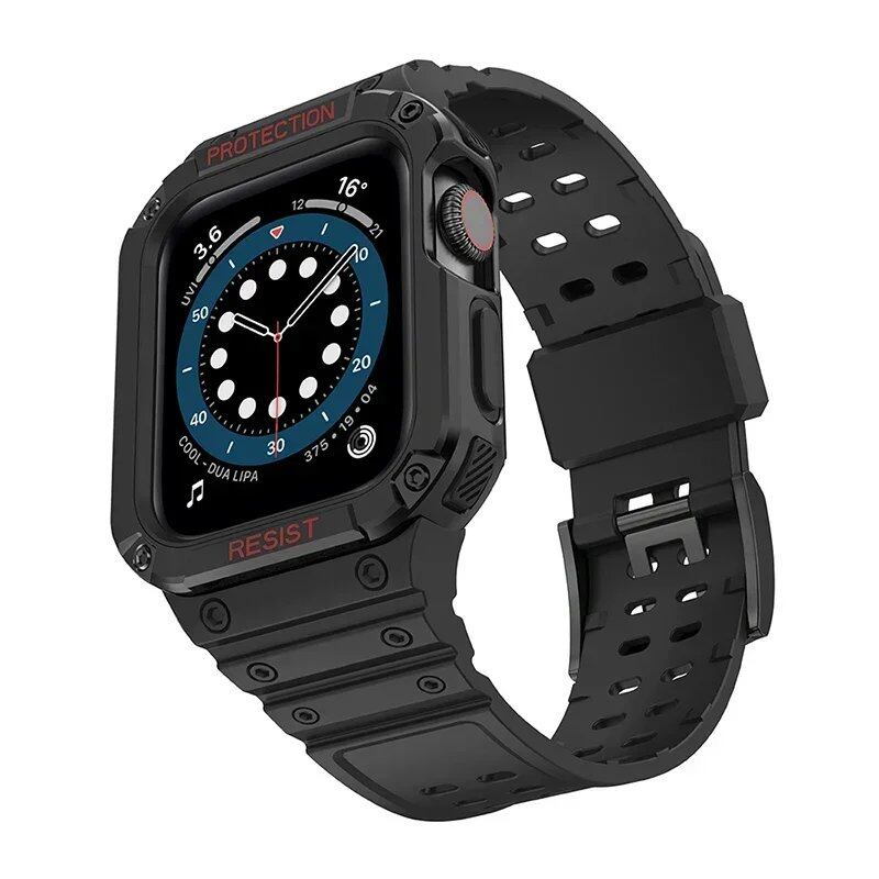TPU Band Case for Apple Watch 45mm/49mm/44mm/41mm/40mm - Compatible with iWatch Ultra/7/8/6/5/4, Sport Strap, Wristband, Accessory, Band Color: mm, Parallel Import