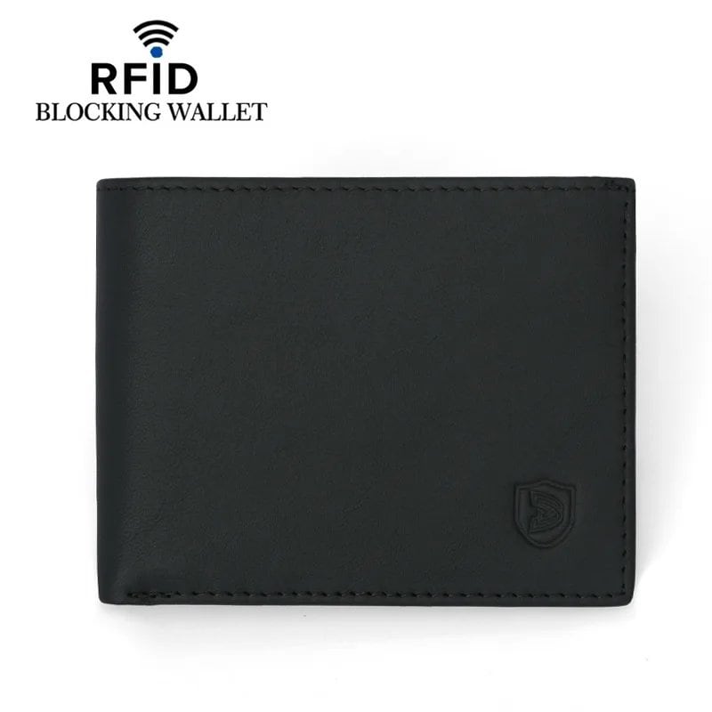 RFIDブロック機能付き 薄型レザー財布 コインポケットあり スリム メンズ ソリッドブラック クレジットカードホルダー 短銭入れ 本革 色:ブラック 並行輸入品RFIDブロック機能付き 薄型レザー財布 コインポケットあり スリム メンズ ソリッドブラック クレジットカードホルダー 短銭入れ 本革 色:ブラック 並行輸入品