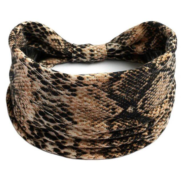 New Boho Floral Print Wide Headband with Vintage Knot Elastic Turban Headwrap for Women and Girls, Cotton Soft Bandana Hair Accessory, Parallel Import