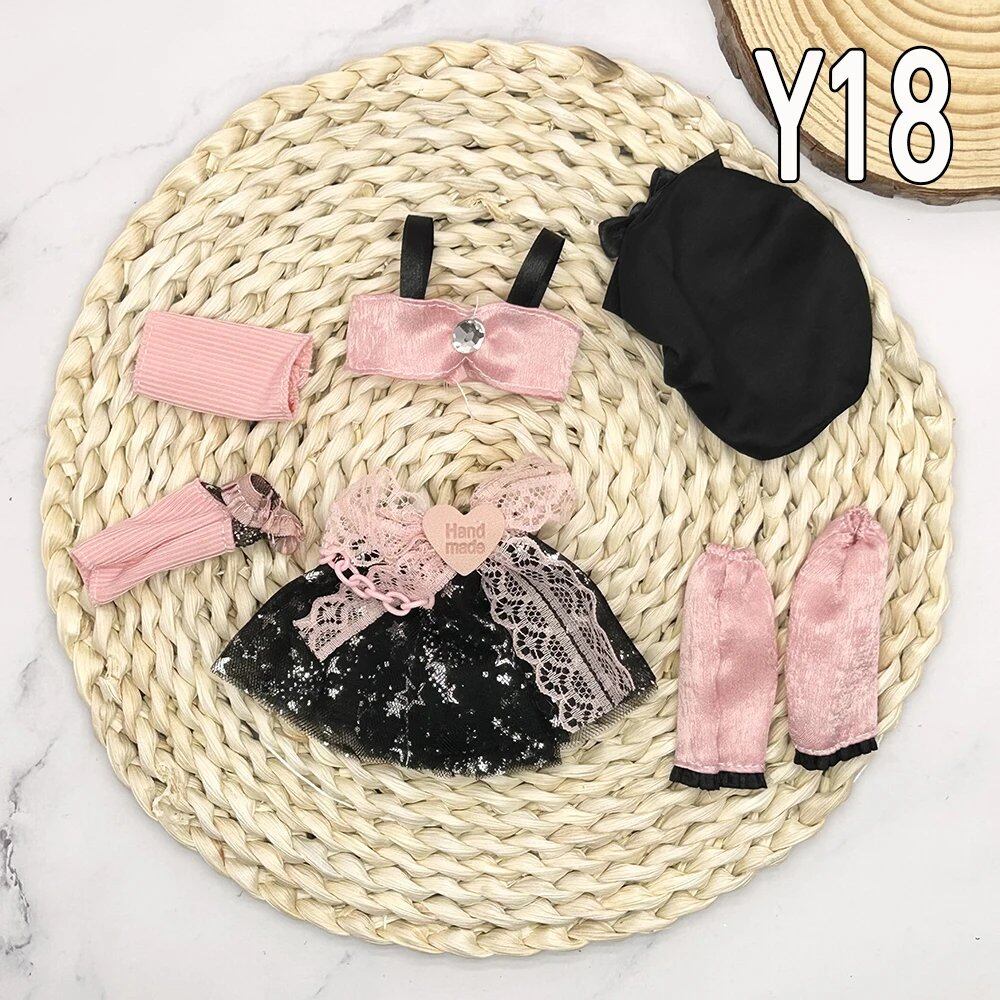 1/6 Scale BJD Doll Clothes Full Set (30cm) Anime Cute Reborn Doll Skirt, Hat, and Head Dress for Girls, Gift, Dress-Up DIY Dollhouse Toy, Parallel Import