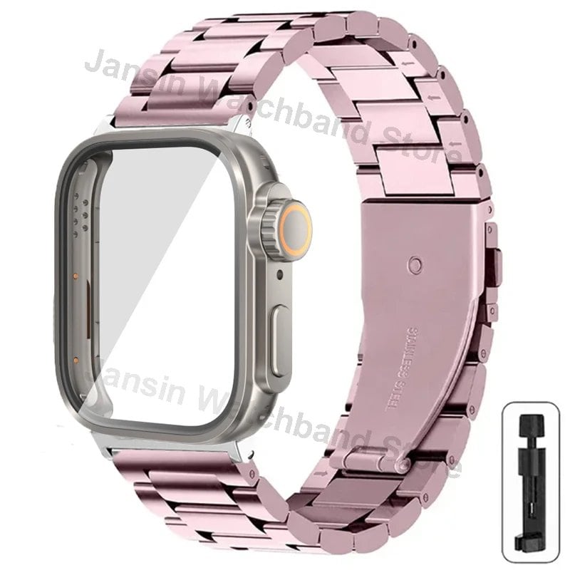 Huawei Watch Fit 4 Pro / Fit 3 / Fit 4 Pro Ultra Rugged Case + Stainless Steel Band Metal Wristband Accessory Band Color: Parallel Import