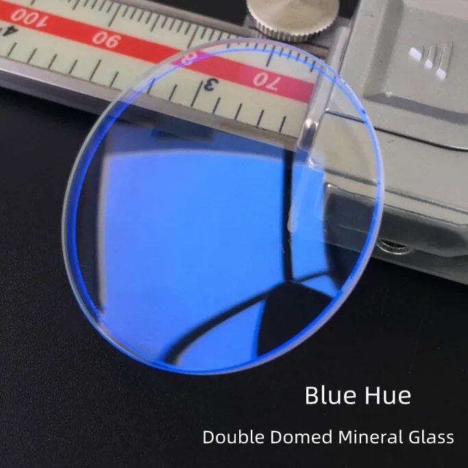 1.2mm Thick Blue Tone Double Dome Mineral Watch Glass, 28mm-37.5mm Diameter, Round Crystal, Curved Lens, for Watch Repair, YZC214, Parallel Import