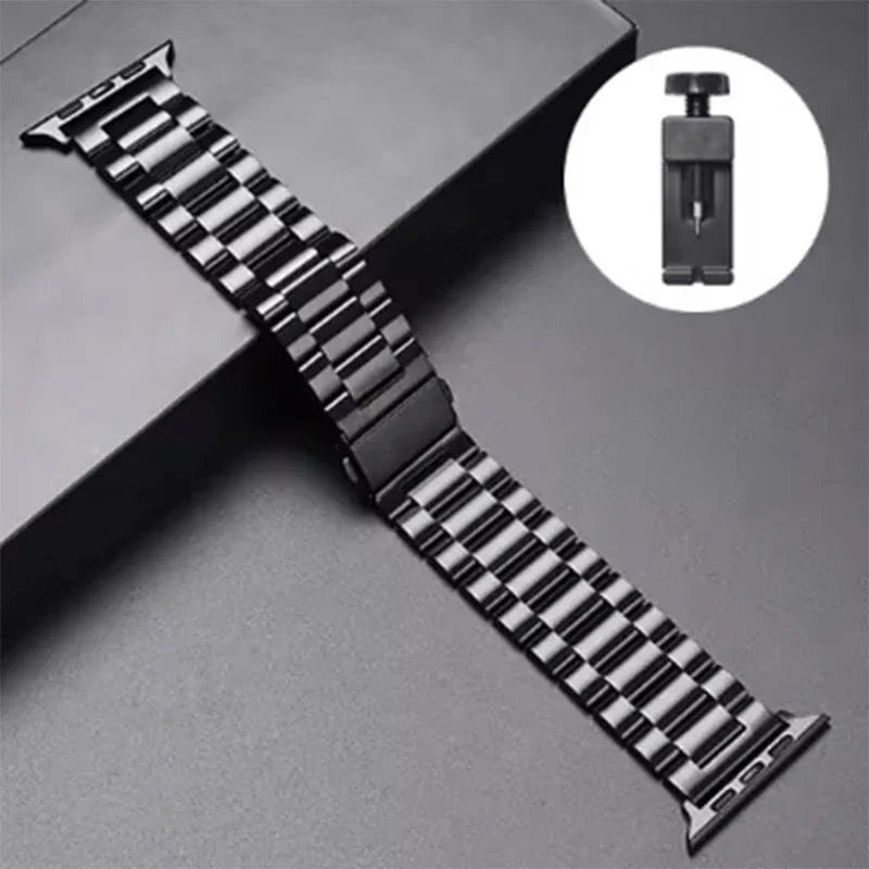 Stainless steel metal band bracelet for Apple Watch Ultra 2/Series 10, 9, 8, 7, 6, 5, and 4 (38/40/41/42/44/45/46/49mm) Band Color: mm Parallel Import