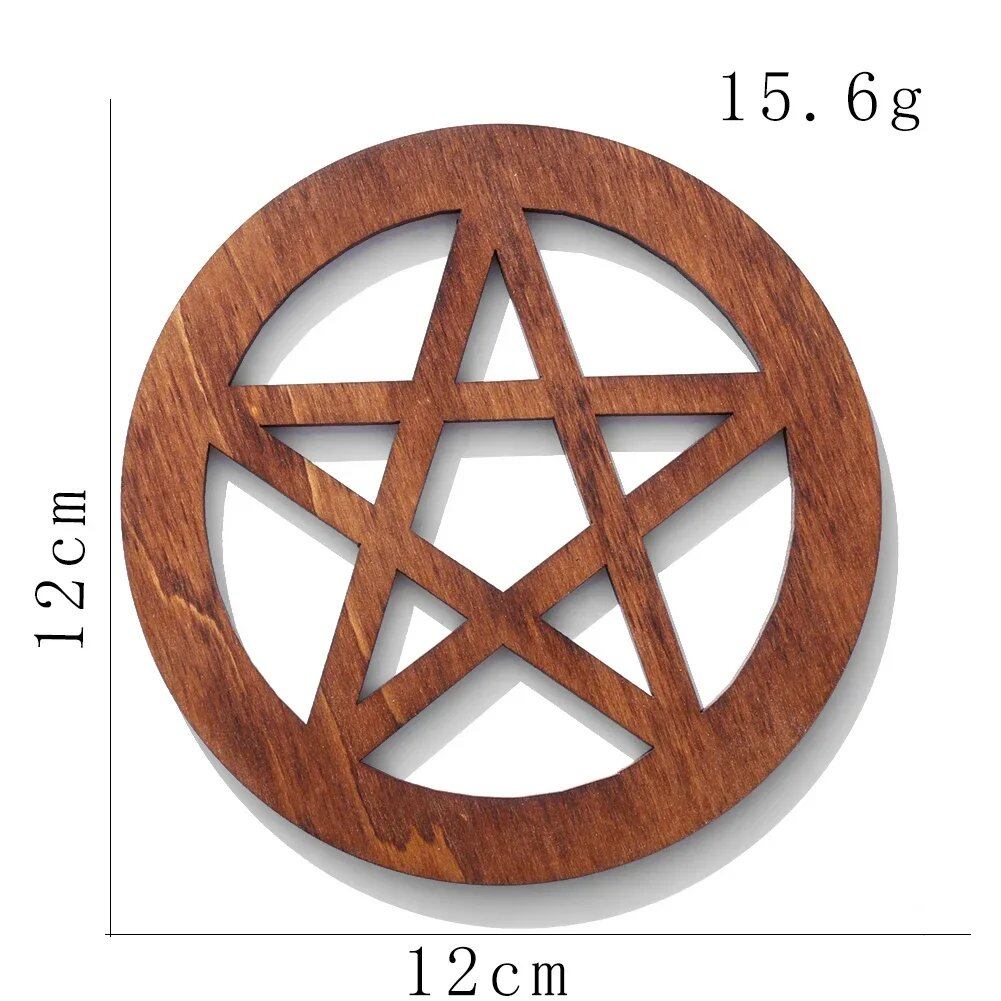 10cm Wooden Tree of Life Jewelry Display Tray with Quartz Crystal Wall Decor, Metatron's Cube, Star of David, Chakra, and Meditation Accessory (Imported)