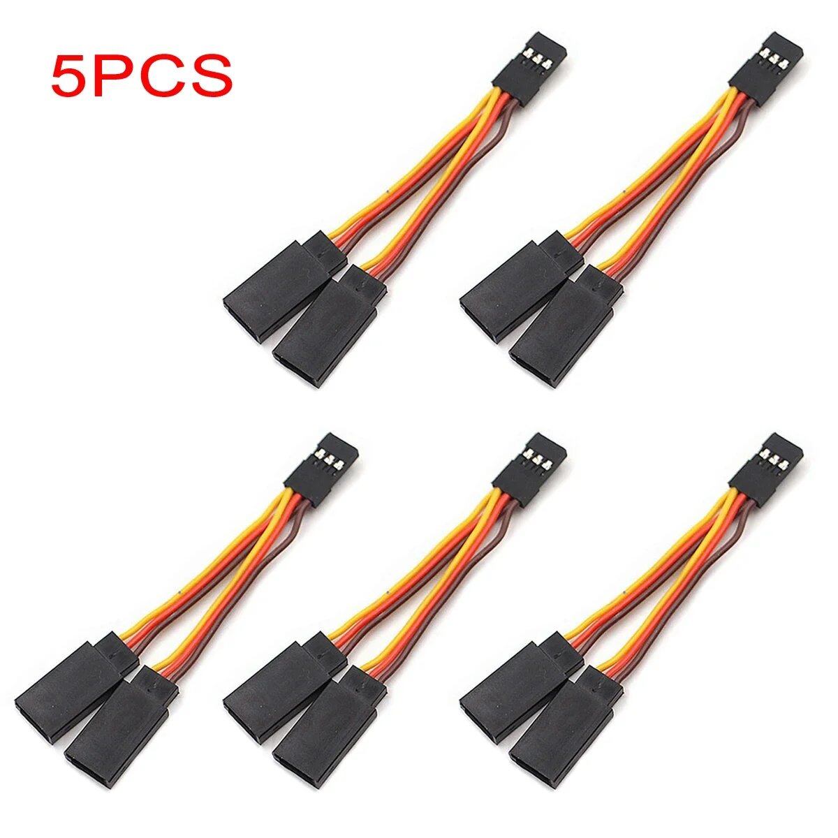 1 2pcs/5pcs 90mm Servo Splitter Cable, 1 Female to 2 Male JR Style Servo Y Harness Extension Cable Wire for RC Car Drone Color: Parallel Import