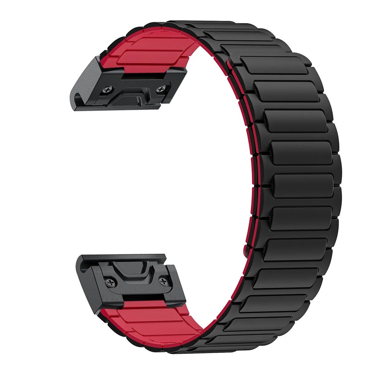 26mm Magnetic Silicone Loop Bracelet Band for Garmin Fenix 7X, 7 Pro, 6X, 5X, 5 Plus, Tactix 7, Forerunner 965, 955, and Enduro 2. Band Color: ; Band Width: 26mm. Parallel Import.