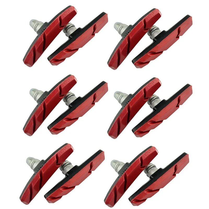 Set of 1/2/4/6/10 Silent Brake Pads for MTB and Road Bikes, Bicycle V-Brake Shoes, Durable Cycling Accessories, Color: Parallel Import