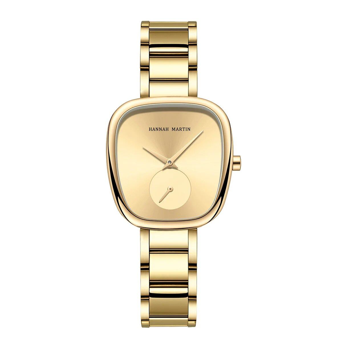 2023 New Women's Quartz Watch, 34mm, Wine Red, Rose Gold, Black, Stopwatch, Stylish Minimalist Oval Watch, Color: 1251G - Parallel Import
