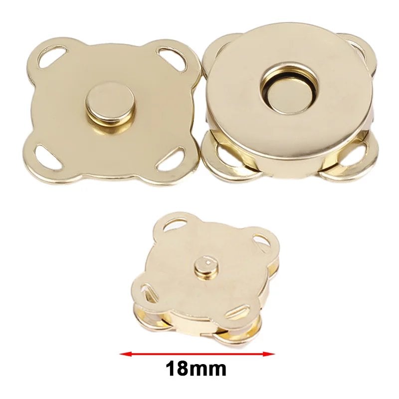 1/10 Set Magnetic Snap Buttons, Metal Invisible Sew-On Buttons with Locking Closures for Wallets, Bags, Clothing, and DIY Crafts, Size: mm, Parallel Import
