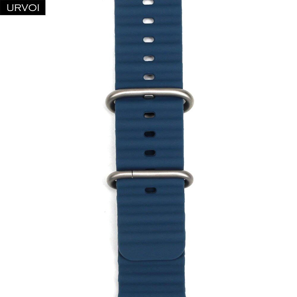 URVOI アップルウォッチ Ultra 2 対応 バンド シリーズ 10/9/8/7/6/SE/5/4/3/2/1 用 シリコーンストラップ iWatch スポーツ オーシャンバンド 42mm/44mm/45mm/46mm/49mm サイズ:Apple Watch対応;バンドカラー:;バンド幅:42mm 44mm 45mm 49mm 並行輸入品