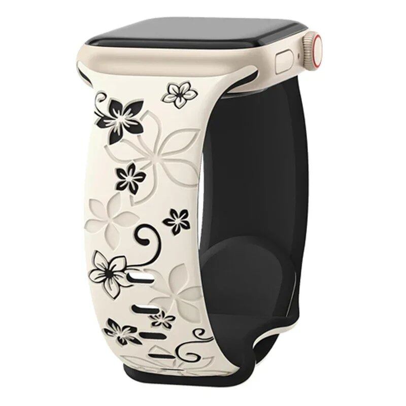 Engravable Silicone Band for Apple Watch, Compatible with 40mm, 44mm, 41mm, 49mm, 45mm, 38mm, and 42mm iWatch Series 9/7/SE/6/5/4/8/Ultra, Band Color: 0mm, Parallel Import