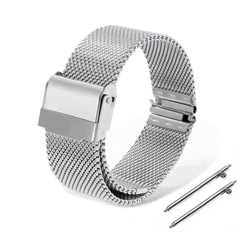 Mesh Stainless Steel Watch Strap, 12, 14, 16, 18, 20, 22mm, Metal Bracelet, Quick Release, 17, 19, 21, 24mm, Universal Loop Wristband, Band Color: mm, Parallel Import
