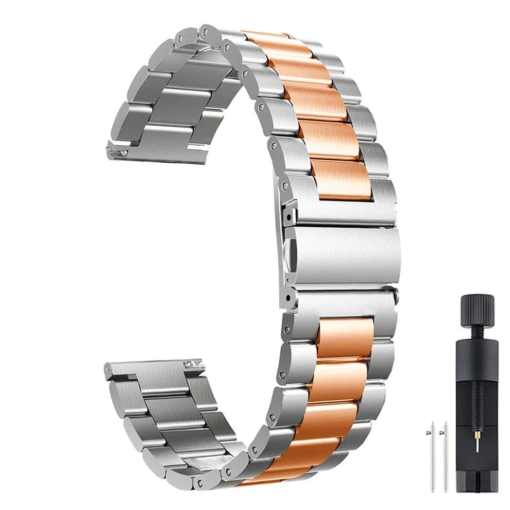 レッドミー ウォッチ5 アクティブ ライト用 ステンレススチール ストラップ - メタルブレスレット ウォッチバンド (Xiaomi Redmi Watch 5 Lite 対応 男女兼用 時計ベルト) バンドカラー: 並行輸入品
