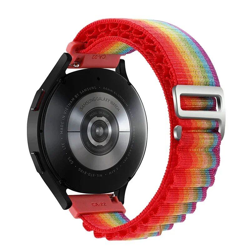 Nylon Alpine Loop Wristband for Samsung Galaxy Watch 6/4/5/Pro/Classic (45mm, 44mm, 40mm, 20mm, 22mm), Compatible with HUAWEI GT 2e/3, Band Color: Parallel Import
