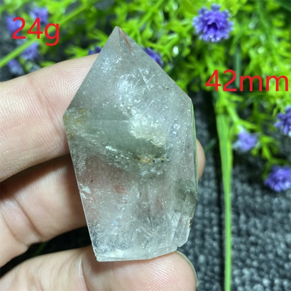 Natural Ghost Phantom Quartz Crystal Hexagonal Tower Obelisk, Spiritual Meditation, Reiki, Gift Stone, Home Decor, Parallel Import