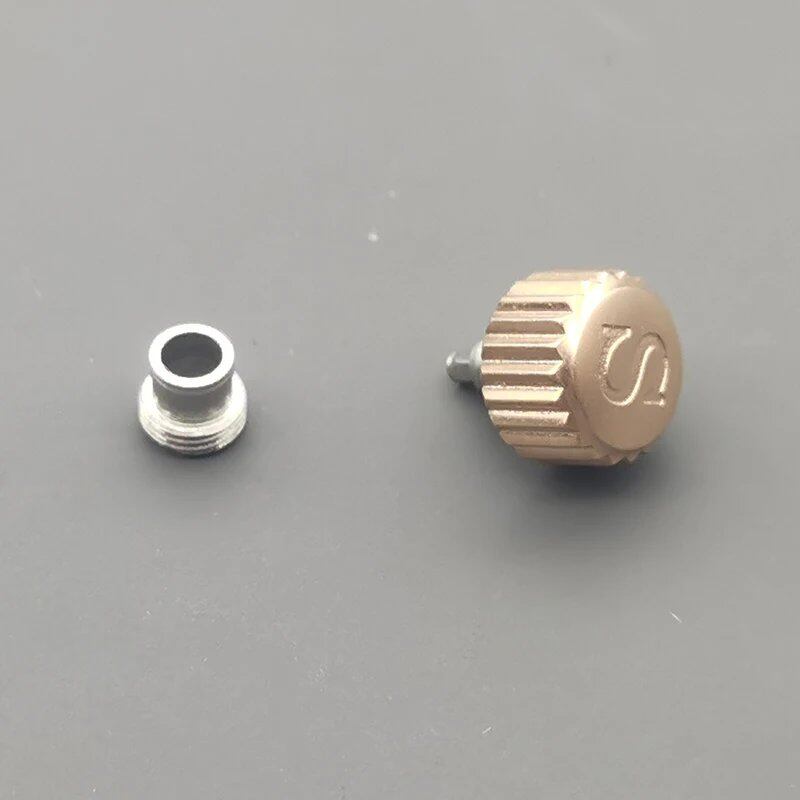 "MOD SKX007 SKX009 Watch Case Crown - Compatible with NH35 and NH36 Movements, S Logo, Polished Finish, Silver/Gold/Rose/Black/Blue Crown Parts" Parallel Import
