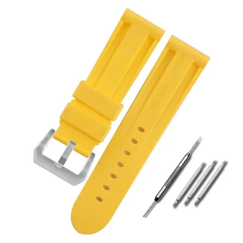 Silicone watch band compatible with Panerai, 20mm, 22mm, 24mm, 26mm, sports replacement strap, compatible with Omega, men's and women's rubber bracelet, band color: mm, parallel import