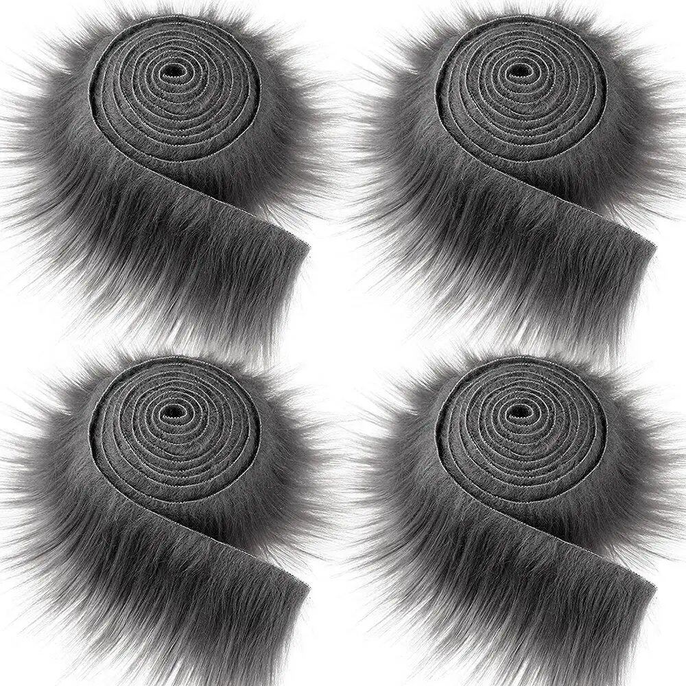1.5 Meter Faux Fur Ribbon Tape for DIY Sewing, Fluffy Trim, Decorative Fabric, Home Decor, Sewing, Costumes, Striped Plush Fur, Parallel Import