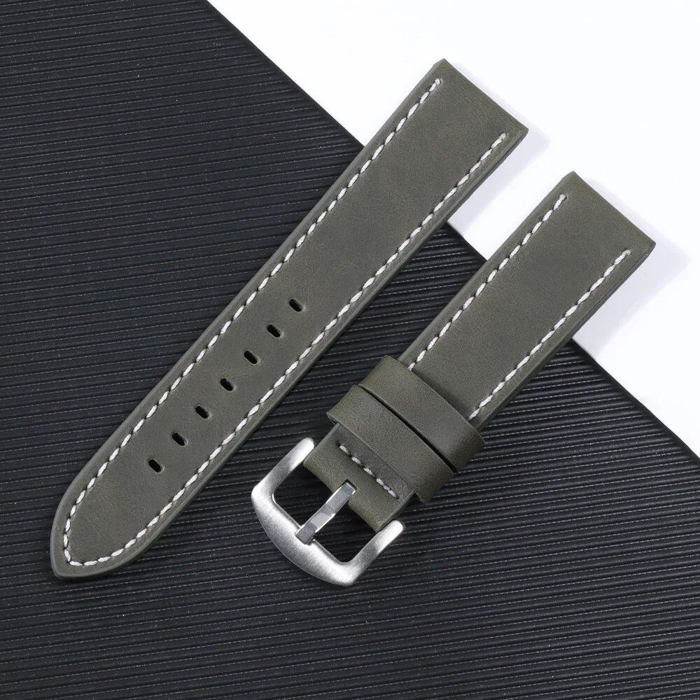 Leather watch band, sports vintage style, compatible with Omega and Seiko, 18mm, 20mm, 22mm, and 24mm, for men and women, smartwatch bracelet, sizes: Parallel import