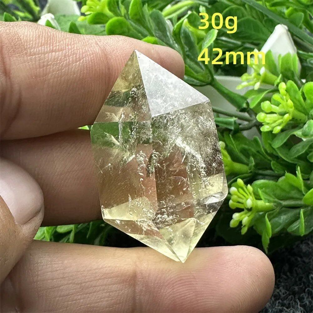 1個 天然シトリンオーラ六角両先端クリスタルワンド スピリチュアル瞑想ヒーリングストーン ホームデコレーション ガーデンフェスティバルアクセサリー カラー: 並行輸入品