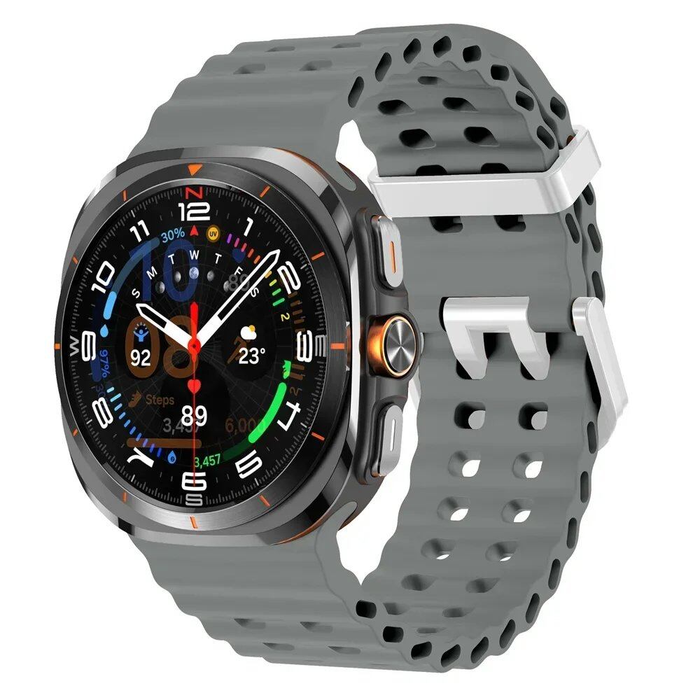 Galaxy Watch Ultra Marine Band, Silicone Sport Bracelet, Genuine Samsung Galaxy Watch 7 Ultra 47mm Strap, Band Color: ; Band Width: Galaxy Watch Ultra, Parallel Import