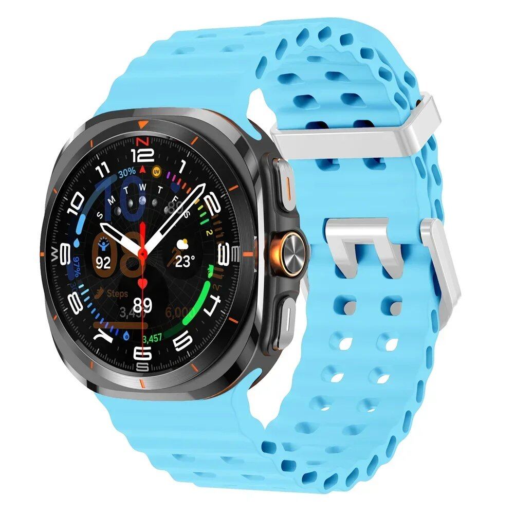 Galaxy Watch Ultra Marine Band, Silicone Sport Bracelet, Genuine Samsung Galaxy Watch 7 Ultra 47mm Strap, Band Color: ; Band Width: Galaxy Watch Ultra, Parallel Import