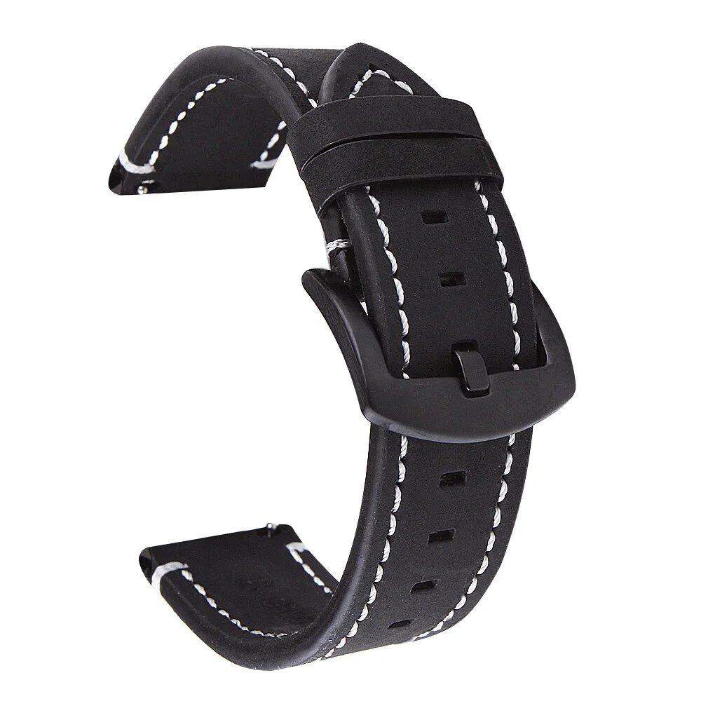 Vintage Leather Strap with Quick Release for Huawei GT2/3, Unisex Watch Band, Bracelet, 18mm, 20mm, 22mm, 24mm, Parallel Import