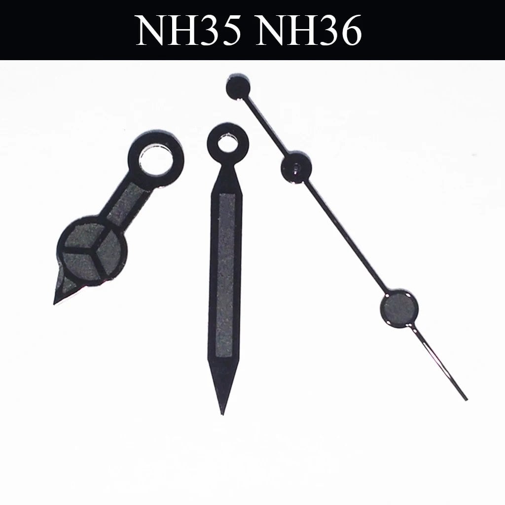 Black Watch Hands, Green Luminous, Compatible with NH35, NH36, ETA 2824, 2836, Miyota 8215, 8205, 821A, DG2813, and 3804 Automatic Watch Movements. Color: Hands. Parallel Import.