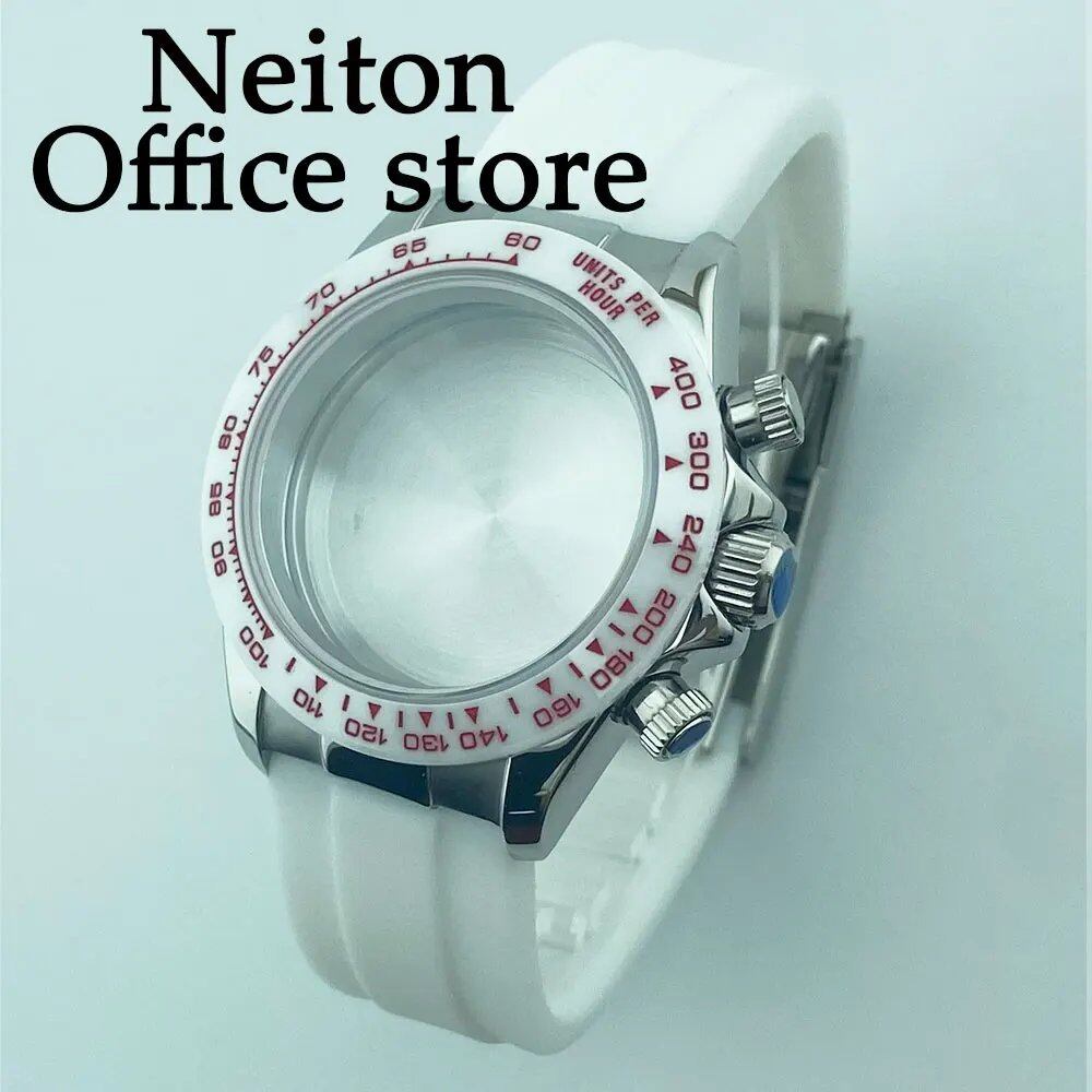 NEITON VK63 Watch Case, Stainless Steel with Sapphire Crystal, Waterproof, Compatible with Seiko Movement VK63A, Parallel Import