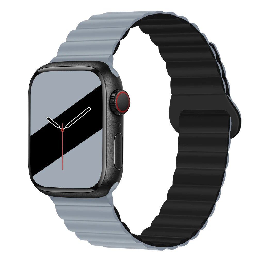 Silicone Loop Magnetic Strap for Apple Watch - Compatible with iWatch Series 8/SE/6/7/Ultra 2/9/10 (44mm/40mm/45mm/49mm/41mm/42mm/46mm) - Band Color: mm; Ships from: Parallel Import
