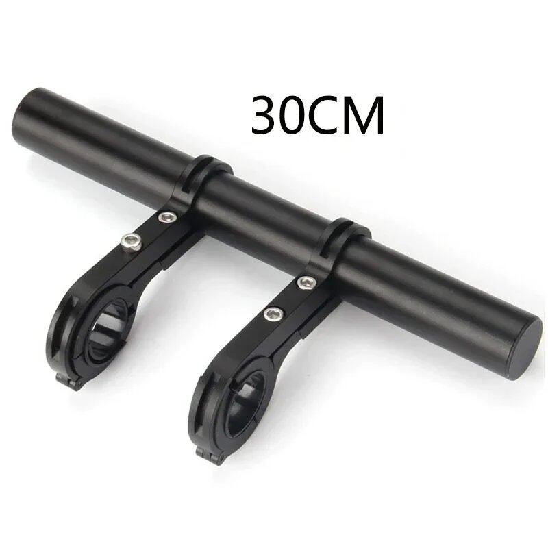 10/20/30cm Bicycle Handlebar Extension Bracket, MTB Headlight Mount, Extension Bar, Road/Mountain Bike Handlebar Extender, Color: 30cm - Black, Parallel Import