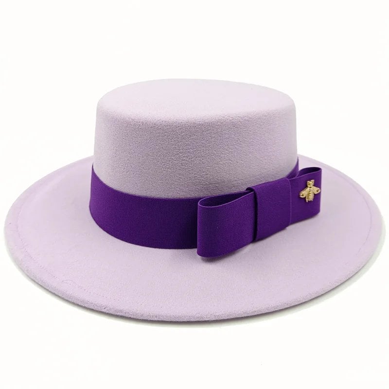 Winter Bowtie Fedora Hat with Textured Surface, Flat Top, and Elastic Band. Red. Men's and Women's Jazz Hat. Sizes: 56-58cm. Ships from: Parallel Import.