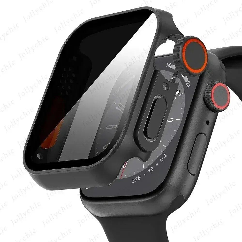 アップルウォッチ ケース Apple Watch Series 9/8/7/6/5/4 SE 44mm 45mm 41mm 40mm対応 ウルトラプライバシー強化ガラス画面保護ケース 並行輸入品