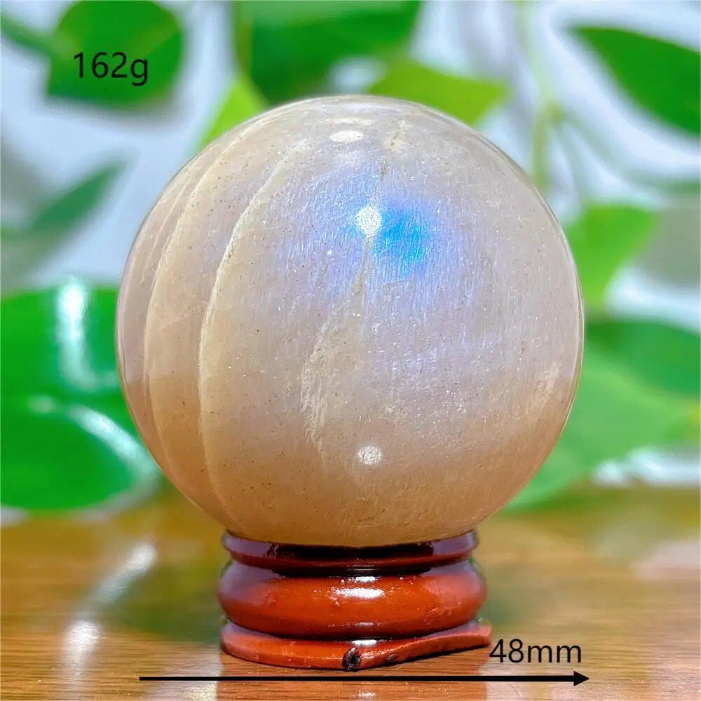 Moonstone Sphere Crystal, Natural Quartz Stone, Home Decor, Mineral, Reiki, Craft, Gift, Energy, Healing, Spiritual, Love, with Stand, Parallel Import