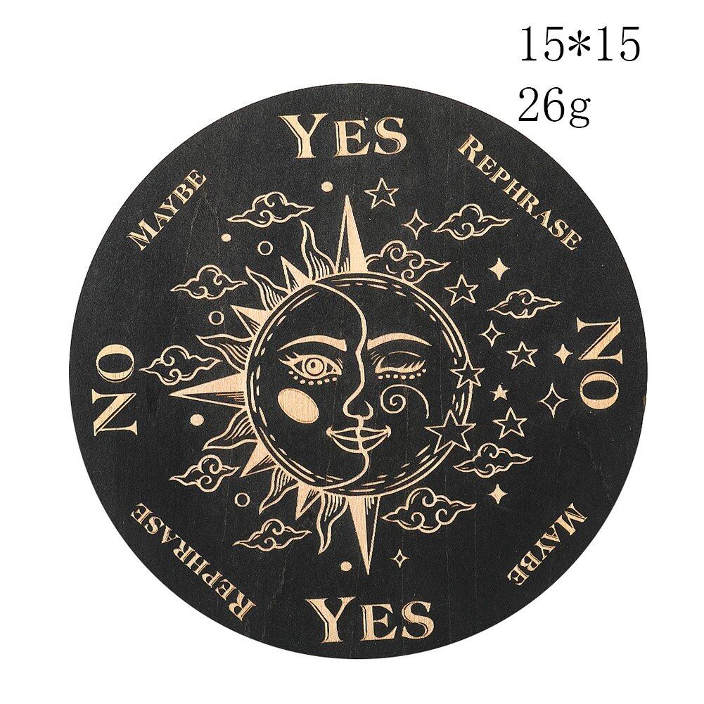 木製ダウジングペンデュラムボードゲーム 星と太陽と月 エネルギー瞑想 ウィッチクラフト用品 祭壇 メタフィジカル 占星術 儀式用品 カラー: 並行輸入品