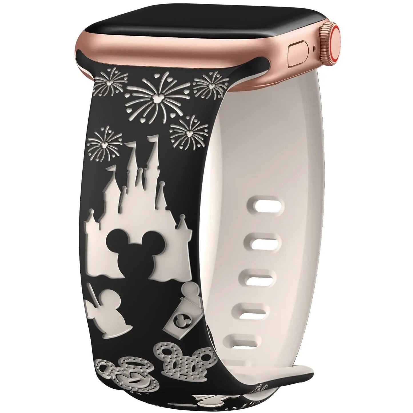Silicone band for Apple Watch, sizes 40mm, 44mm, 42mm, 46mm, 49mm, 41mm, and 45mm. Engravable. Compatible with Series 10/9/8/7/SE/6/Ultra 2. Band color: mm. Parallel import.
