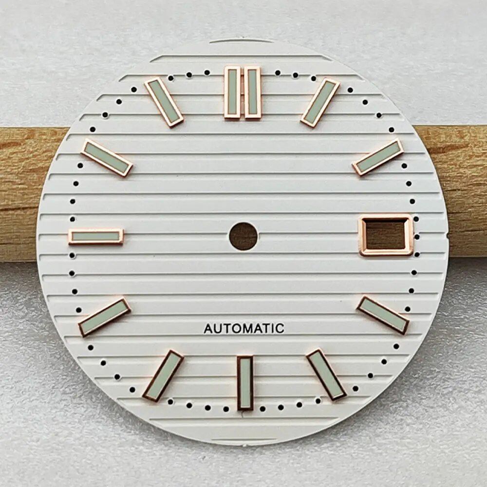 30.5mm Nautilus S Dial for NH35, Green Luminous Dial, NH35/NH36 Movement Accessory, Watch Repair Tool, Parallel Import