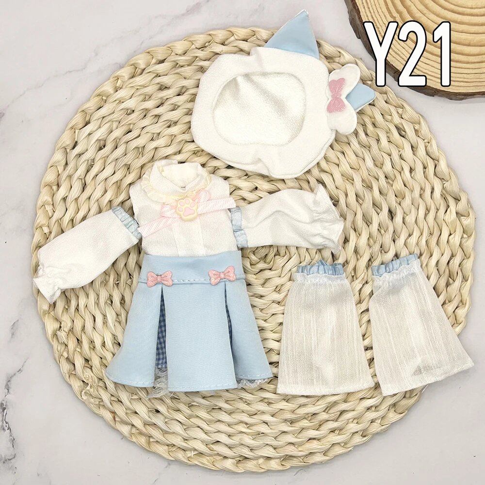 1/6 Scale BJD Doll Clothes Full Set (30cm) Anime Cute Reborn Doll Skirt, Hat, and Head Dress for Girls, Gift, Dress-Up DIY Dollhouse Toy, Parallel Import