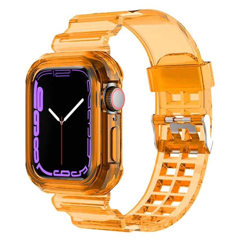 Apple Watch 8 / 7 / 6 / SE / 5 / 3 / 2 対応 クリアバンド + ケース セット ソフト透明シリコンバンド 40mm 44mm 42mm 41mm 45mm 49mm 対応 iWatch ストラップ サイズ 並行輸入品