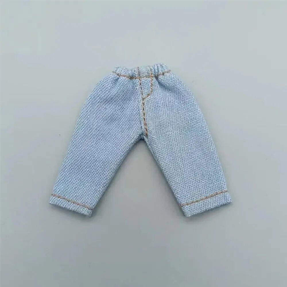 1/11 OB11 Doll Denim Pants, 1/12 BJD/GSC Doll T-Shirt, Mini Cute Doll Pants, DIY Doll Accessories, Fashion Doll Clothes, Parallel Import