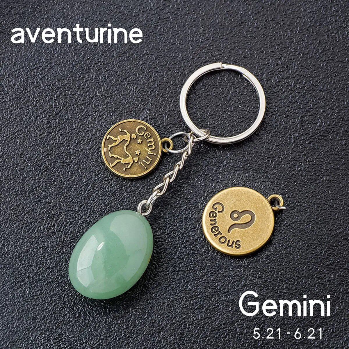 1 Natural Gemstone Zodiac Keychain with Clear Quartz and Amethyst Rolling Stones, DIY Car Key Ring Chain, Size: 1.5cm (Parallel Import)