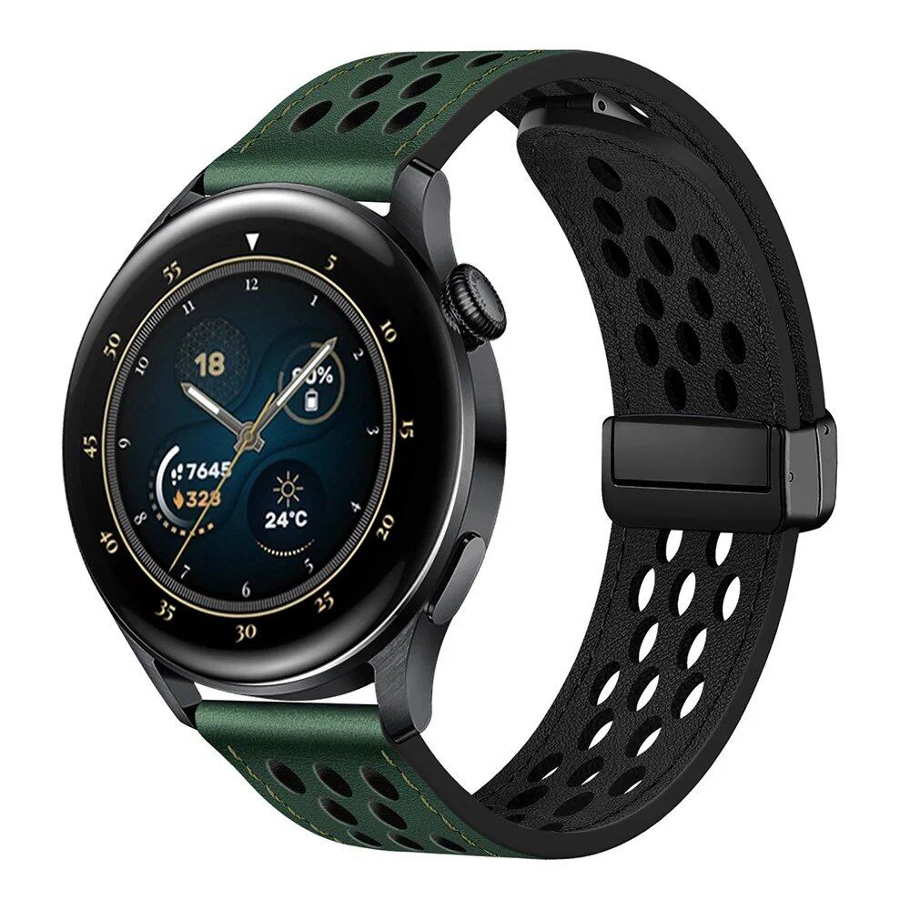 HUAWEI Watch GT 5 Pro / 4 / 3 / 2 / 2e Compatible Leather Strap - Sport Band with Magnetic Bracelet, Compatible with HUAWEI Watch 4 / 4 Pro / 3 / 3 Pro / GT5 / GT4 / GT3 / GT2 / 2E, Band Color: Parallel Import
