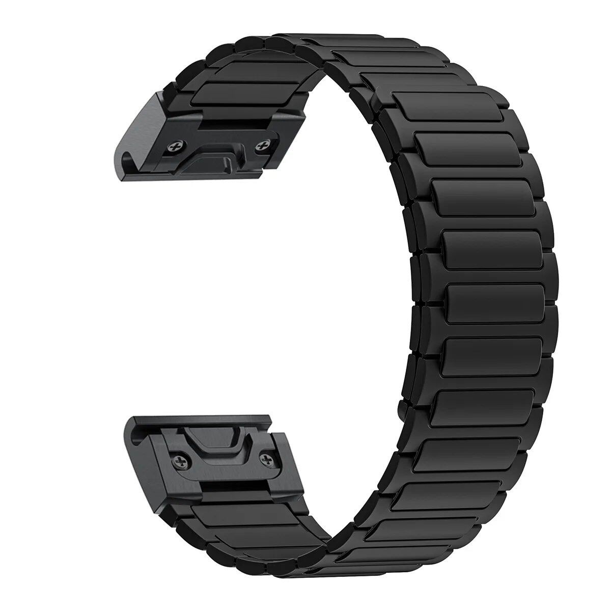 26mm Magnetic Silicone Loop Bracelet Band for Garmin Fenix 7X, 7 Pro, 6X, 5X, 5 Plus, Tactix 7, Forerunner 965, 955, and Enduro 2. Band Color: ; Band Width: 26mm. Parallel Import.